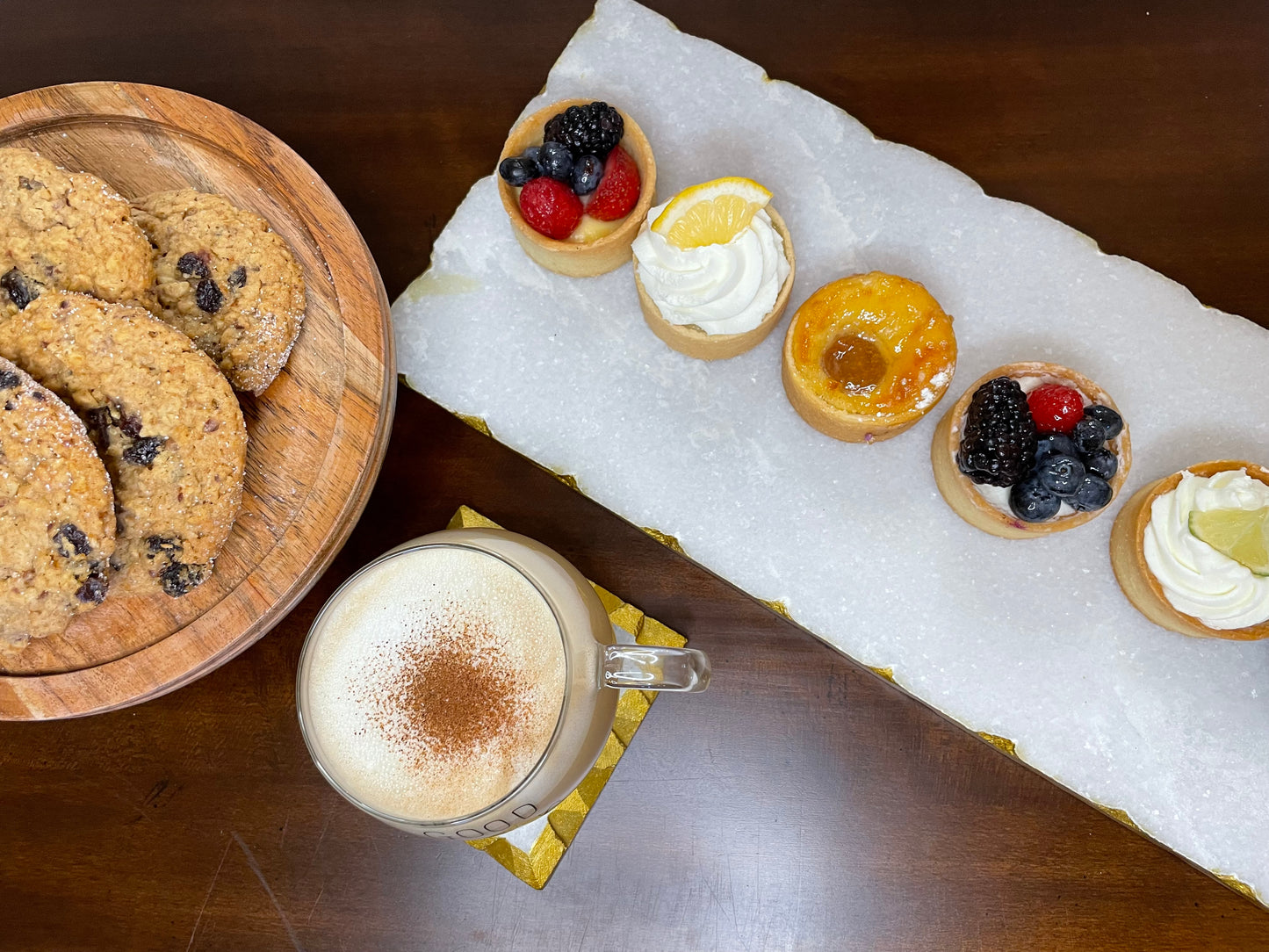 Marble luxury hammered Gold/Silver Tray