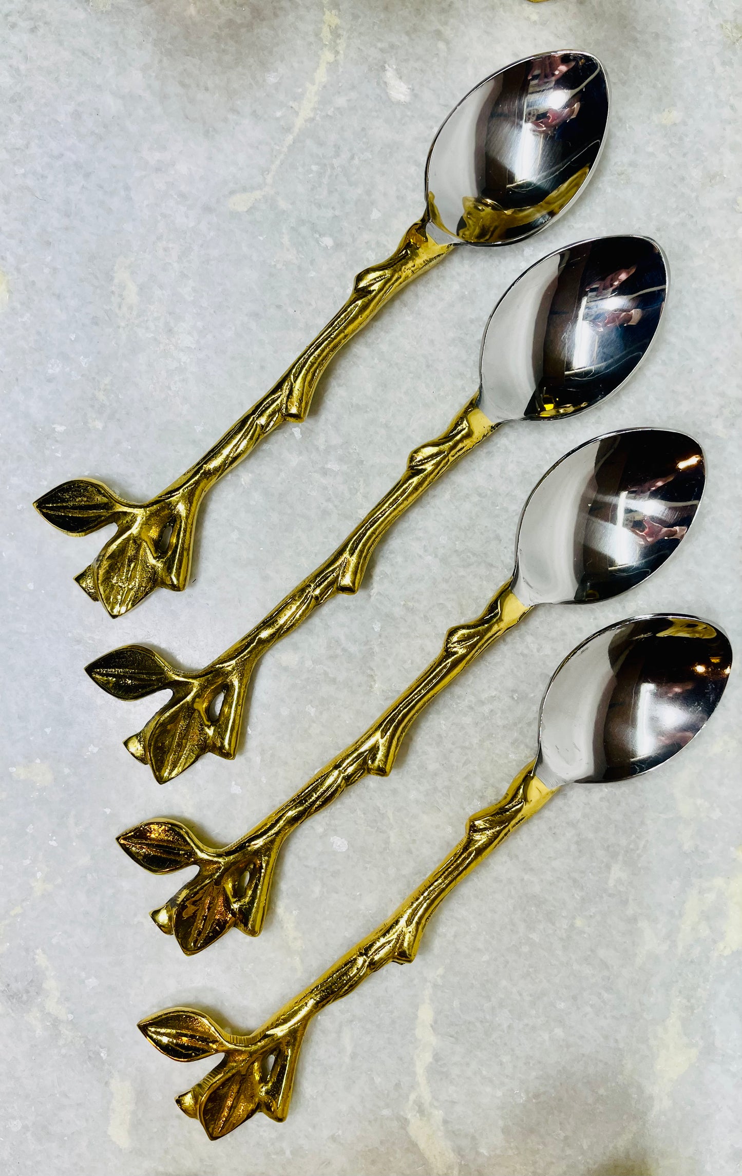 Gold/Nickel Cutlery Leaf Handle spoon