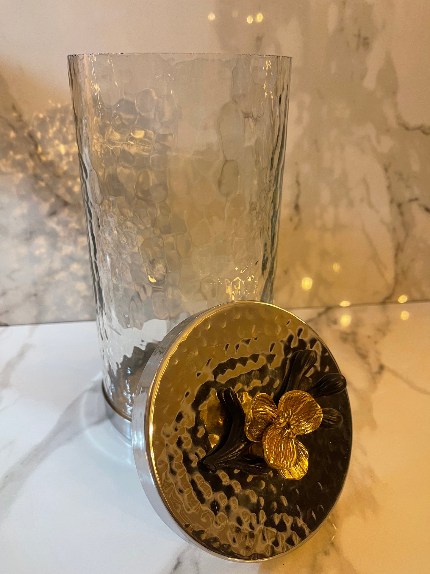 Silver/Gold Orchid Canister